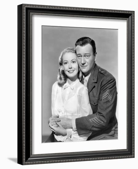 Poster of film Sands of Iwo Jima by AllanDwan with Adele Mara and John Wayne, 1949-null-Framed Photo