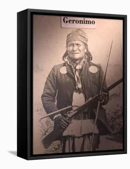 Poster of Geronimo Indian Chief, America's Gunfight Capital, Tombstone, Arizona, USA-Walter Bibikow-Framed Premier Image Canvas