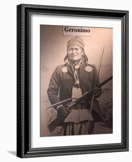 Poster of Geronimo Indian Chief, America's Gunfight Capital, Tombstone, Arizona, USA-Walter Bibikow-Framed Photographic Print