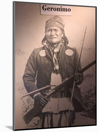 Poster of Geronimo Indian Chief, America's Gunfight Capital, Tombstone, Arizona, USA-Walter Bibikow-Mounted Photographic Print