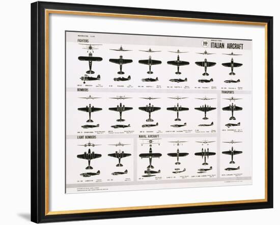 Poster of Italian Combat and Transport Aircraft--Framed Photographic Print