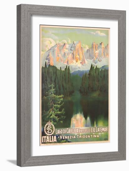 Poster of Lago Di Carezza (Karersee) E Il Latimar-null-Framed Giclee Print