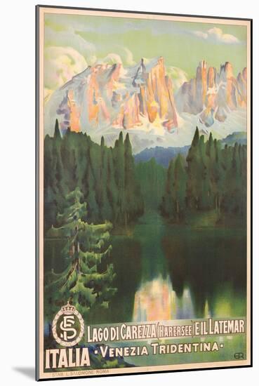 Poster of Lago Di Carezza (Karersee) E Il Latimar-null-Mounted Giclee Print