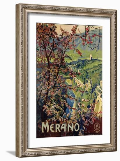 Poster of Merano, printed by Richter and C. Naples, c.1926-Mario Borgoni-Framed Giclee Print