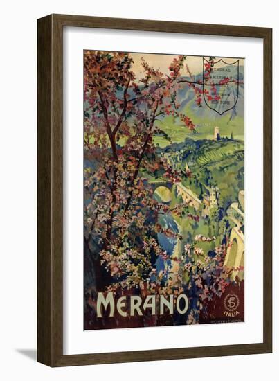 Poster of Merano, printed by Richter and C. Naples, c.1926-Mario Borgoni-Framed Giclee Print