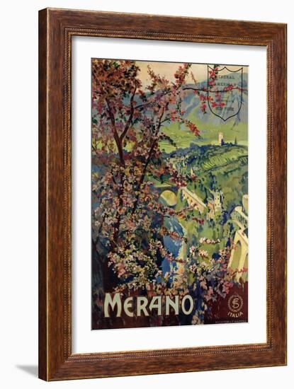 Poster of Merano, printed by Richter and C. Naples, c.1926-Mario Borgoni-Framed Giclee Print