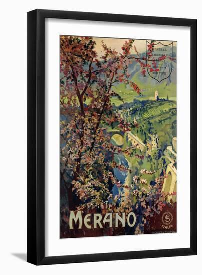 Poster of Merano, printed by Richter and C. Naples, c.1926-Mario Borgoni-Framed Giclee Print