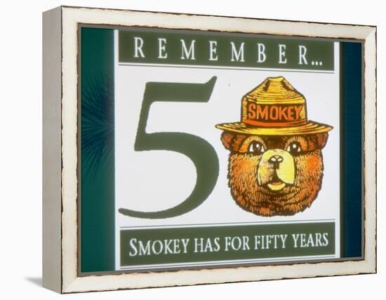 Poster of Smokey the Bear with Caption Reading Remember - 50 - Smokey Has for Fifty Years-null-Framed Premier Image Canvas