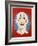 Poster of Stock Clown Head with Red Background-null-Framed Giclee Print