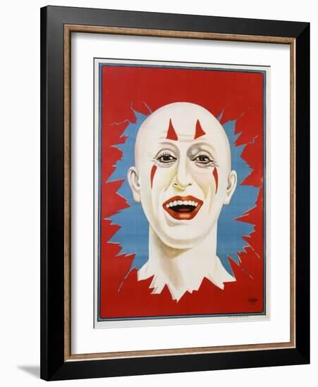 Poster of Stock Clown Head with Red Background-null-Framed Giclee Print