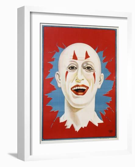 Poster of Stock Clown Head with Red Background-null-Framed Giclee Print