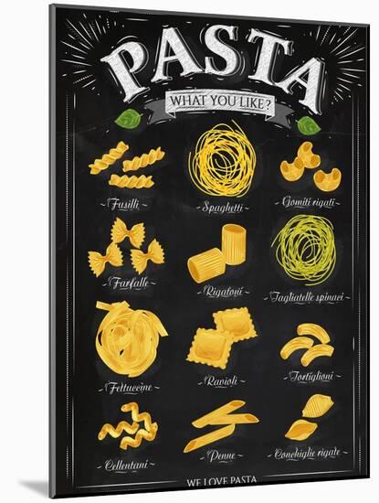 Poster Pasta Chalk-anna42f-Mounted Art Print