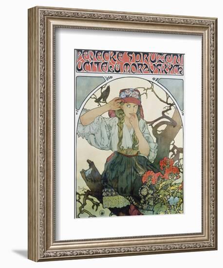 Poster 'Pévecké Sdruzeni Ucitelu Moravskych' (The Moravian Teachers' Choir), 1911-Alphonse Mucha-Framed Giclee Print