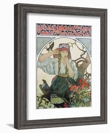 Poster 'Pévecké Sdruzeni Ucitelu Moravskych' (The Moravian Teachers' Choir), 1911-Alphonse Mucha-Framed Giclee Print