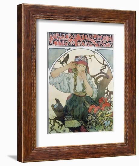 Poster 'Pévecké Sdruzeni Ucitelu Moravskych' (The Moravian Teachers' Choir), 1911-Alphonse Mucha-Framed Giclee Print