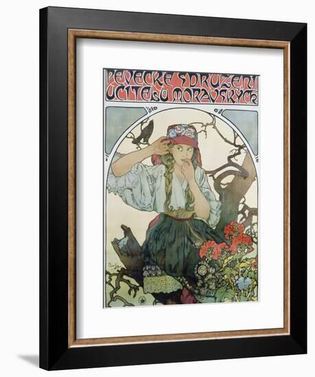 Poster 'Pévecké Sdruzeni Ucitelu Moravskych' (The Moravian Teachers' Choir), 1911-Alphonse Mucha-Framed Giclee Print