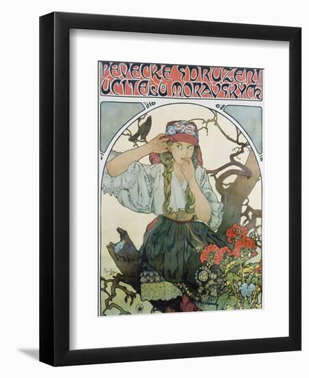 Poster 'Pévecké Sdruzeni Ucitelu Moravskych' (The Moravian Teachers' Choir), 1911-Alphonse Mucha-Framed Giclee Print