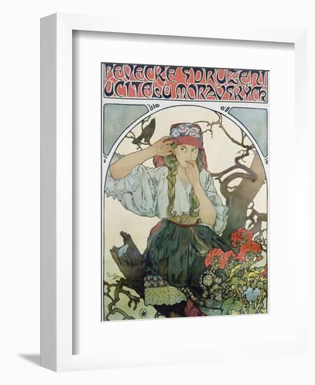 Poster 'Pévecké Sdruzeni Ucitelu Moravskych' (The Moravian Teachers' Choir), 1911-Alphonse Mucha-Framed Giclee Print