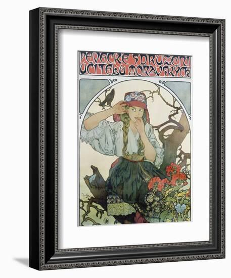 Poster 'Pévecké Sdruzeni Ucitelu Moravskych' (The Moravian Teachers' Choir), 1911-Alphonse Mucha-Framed Giclee Print