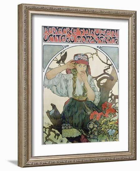 Poster 'Pévecké Sdruzeni Ucitelu Moravskych' (The Moravian Teachers' Choir), 1911-Alphonse Mucha-Framed Giclee Print