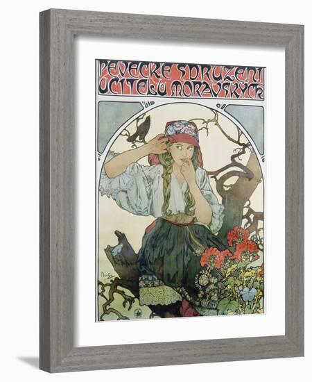 Poster 'Pévecké Sdruzeni Ucitelu Moravskych' (The Moravian Teachers' Choir), 1911-Alphonse Mucha-Framed Giclee Print