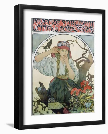 Poster 'Pévecké Sdruzeni Ucitelu Moravskych' (The Moravian Teachers' Choir), 1911-Alphonse Mucha-Framed Giclee Print
