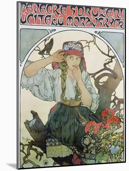 Poster 'Pévecké Sdruzeni Ucitelu Moravskych' (The Moravian Teachers' Choir), 1911-Alphonse Mucha-Mounted Giclee Print