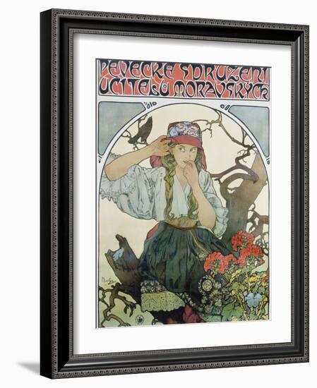 Poster 'Pévecké Sdruzeni Ucitelu Moravskych' (The Moravian Teachers' Choir), 1911-Alphonse Mucha-Framed Giclee Print