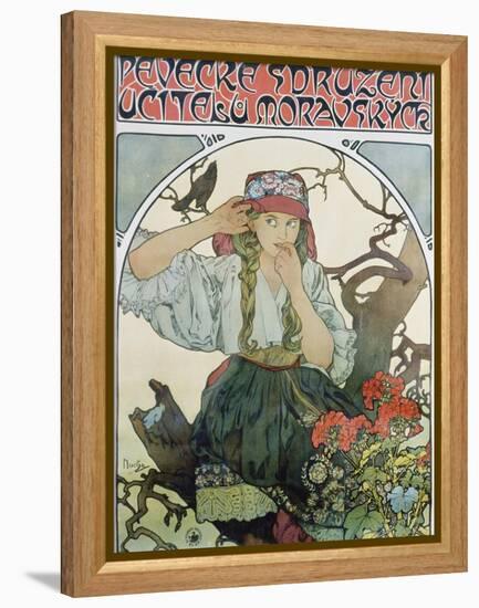 Poster 'Pévecké Sdruzeni Ucitelu Moravskych' (The Moravian Teachers' Choir), 1911-Alphonse Mucha-Framed Premier Image Canvas