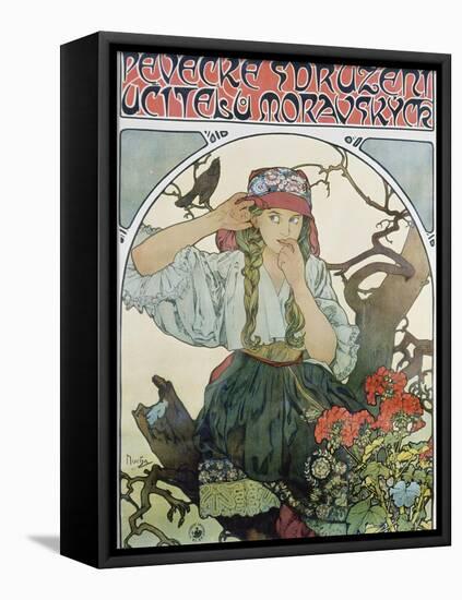 Poster 'Pévecké Sdruzeni Ucitelu Moravskych' (The Moravian Teachers' Choir), 1911-Alphonse Mucha-Framed Premier Image Canvas