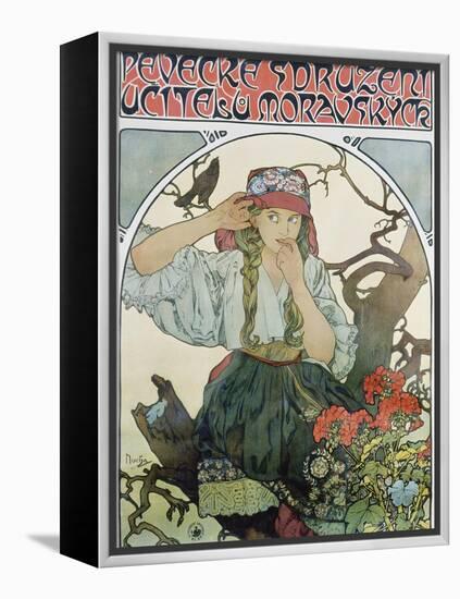 Poster 'Pévecké Sdruzeni Ucitelu Moravskych' (The Moravian Teachers' Choir), 1911-Alphonse Mucha-Framed Premier Image Canvas