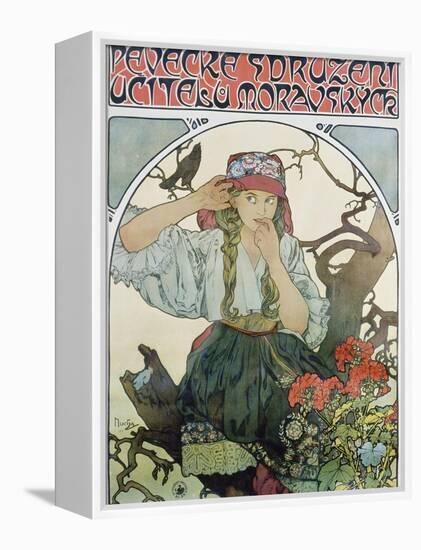 Poster 'Pévecké Sdruzeni Ucitelu Moravskych' (The Moravian Teachers' Choir), 1911-Alphonse Mucha-Framed Premier Image Canvas