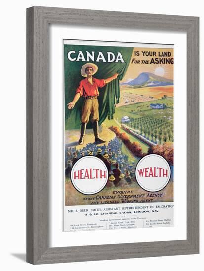 Poster Promoting Emigration to Canada, 1914-null-Framed Giclee Print