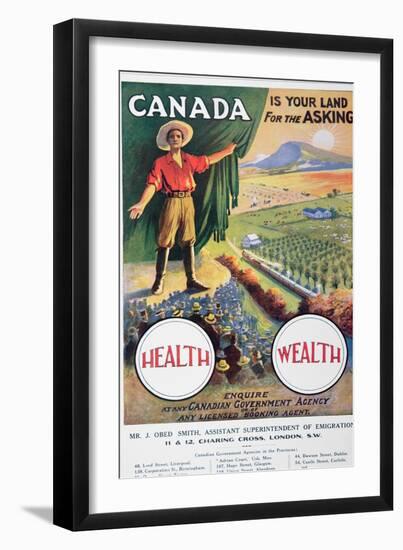 Poster Promoting Emigration to Canada, 1914-null-Framed Giclee Print