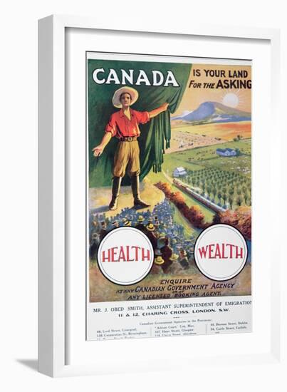 Poster Promoting Emigration to Canada, 1914-null-Framed Giclee Print