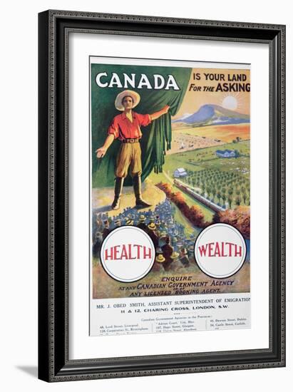 Poster Promoting Emigration to Canada, 1914-null-Framed Giclee Print