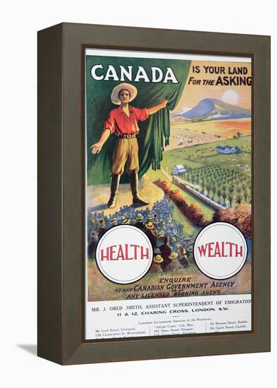 Poster Promoting Emigration to Canada, 1914-null-Framed Premier Image Canvas