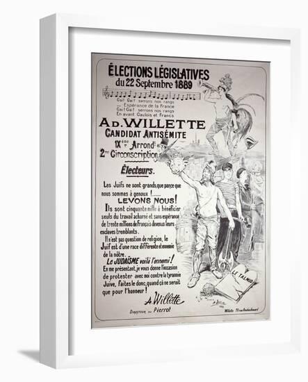 Poster Promoting the Election of the Artist in the Legislative Elections of September 1889-Adolphe Leon Willette-Framed Giclee Print