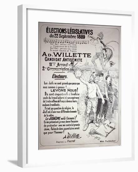 Poster Promoting the Election of the Artist in the Legislative Elections of September 1889-Adolphe Leon Willette-Framed Giclee Print