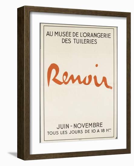 Poster: Renoir Musée De L'Orangerie in the Tuileries-null-Framed Giclee Print