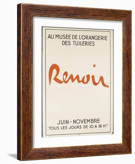 Poster: Renoir Musée De L'Orangerie in the Tuileries-null-Framed Giclee Print