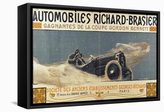 Poster Showing Automobiles Richard-Brasier Winning the Gordon Bennett Cup, 1904-Henri Jules Ferdinand Bellery-defonaines-Framed Premier Image Canvas