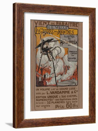 Poster to the Special Edition of the War of Worlds by H. G. Wells, 1906 (Colour Litho)-Henrique Alvim Corrêa-Framed Giclee Print