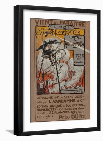 Poster to the Special Edition of the War of Worlds by H. G. Wells, 1906 (Colour Litho)-Henrique Alvim Corrêa-Framed Giclee Print