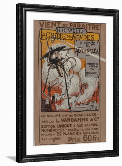 Poster to the Special Edition of the War of Worlds by H. G. Wells, 1906 (Colour Litho)-Henrique Alvim Corrêa-Framed Giclee Print