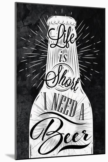 Poster Vintage Beer Chalk-anna42f-Mounted Art Print