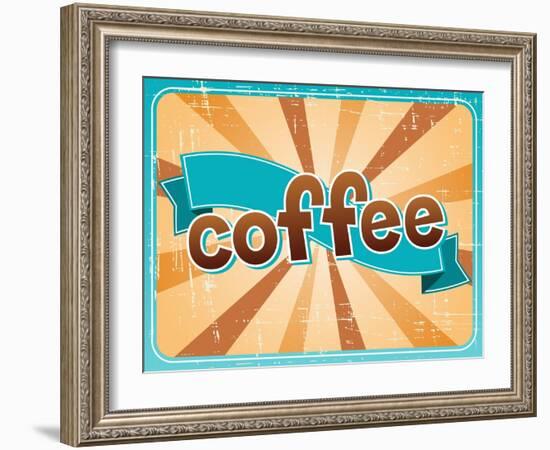 Poster With A Coffee Cup In Retro Style-incomible-Framed Art Print