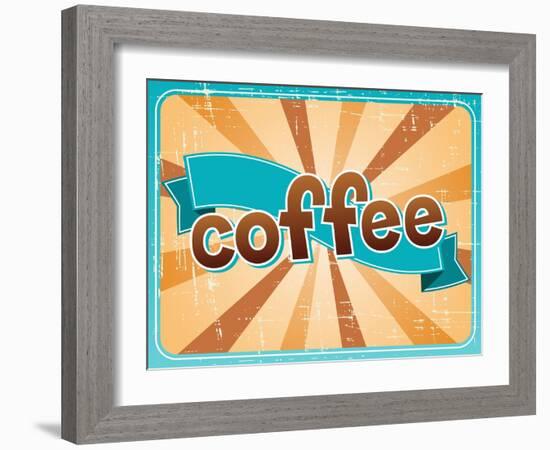 Poster With A Coffee Cup In Retro Style-incomible-Framed Art Print