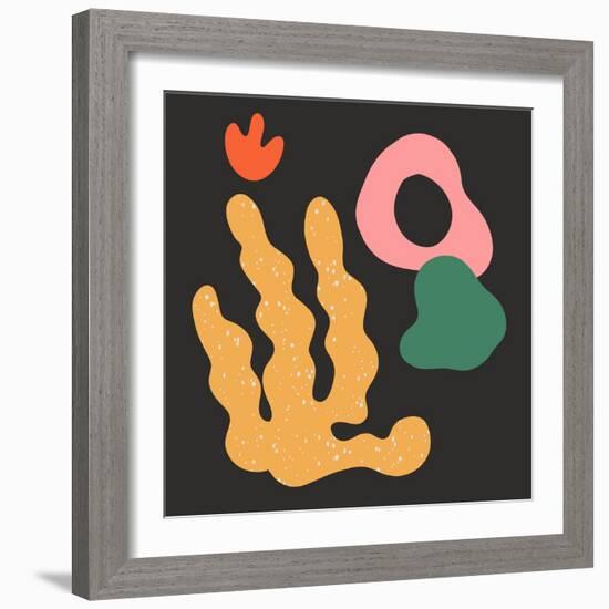 Poster with Abstract Plant and Figures. Inspired by Henri Matisse. Flat Vector Illustration, Hand D-Procreate-Framed Photographic Print