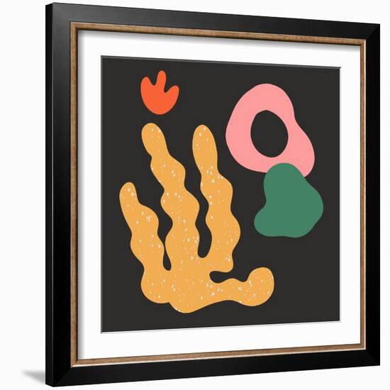 Poster with Abstract Plant and Figures. Inspired by Henri Matisse. Flat Vector Illustration, Hand D-Procreate-Framed Photographic Print